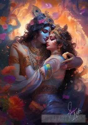 Radha's Embrace: An Exploration of Divine Love and Exquisite Detail